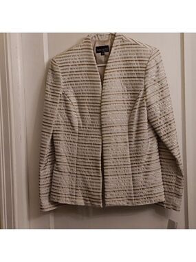 Xscape  Women Gold Striped Formal  Dressy Jacket NWT Size10